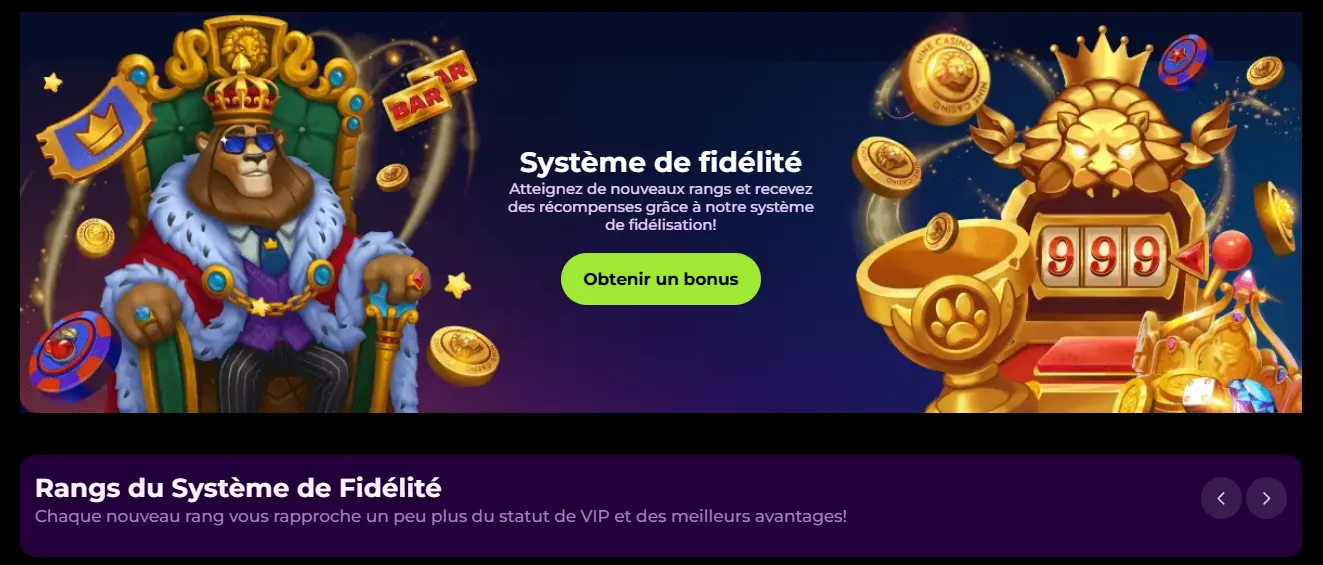 Playzini Casino Programme de fidélité